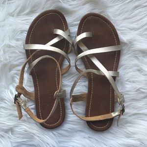 Gold strappy sandals
